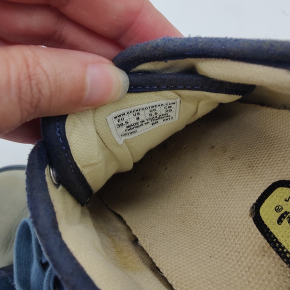 Keen Arcata Womens 8 Low Top Sneakers Blue Leather Suede Lace Up Coastal Boho - Picture 9 of 12